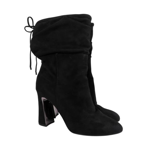 Impo Black Suede Black Heel Boots Size 7 - Picture 1 of 6
